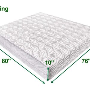 King Size Mattress, 10 Inch Cooling-Gel Memory Foam Mattress Bed in a Box for Back Pain Supportive & Pressure Relief with Breathable Soft Fabric Cover, Medium Firm, CertiPUR-US Certified (King)