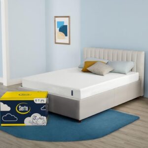 Serta - 7 inch Cooling Gel Memory Foam Mattress, King Size, Medium-Firm, Supportive, CertiPur-US Certified, 100-Night Trial - for Ewe White