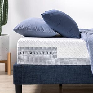 zinus 8 inch ultra cooling gel memory foam mattress, king, cool-to-touch soft knit cover, pressure relieving, certipur-us certified, mattress in a box, all-new, made in usa