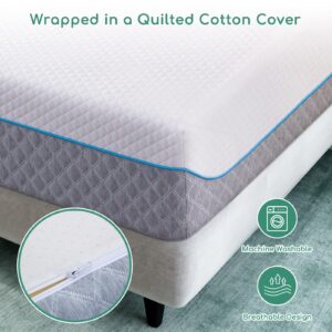 Memory Foam Mattress 12 Inch King Size, Medium Firm Cool Gel Foam Mattress with Breathable Soft Fabric Cover, CertiPUR-US Certified, Supportive & Pressure Relief Mattress Bed in A Box