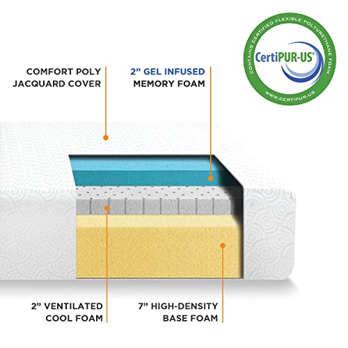 Best Price Mattress 11 Inch Signature Gel Memory Foam Mattress, Cooling Gel Infusion, King, White