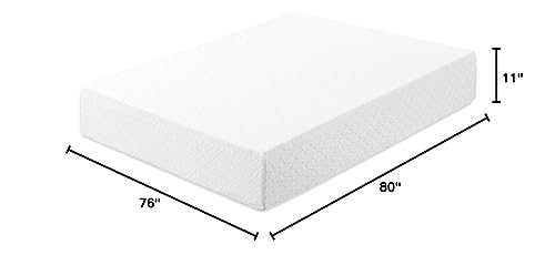 Best Price Mattress 11 Inch Signature Gel Memory Foam Mattress, Cooling Gel Infusion, King, White