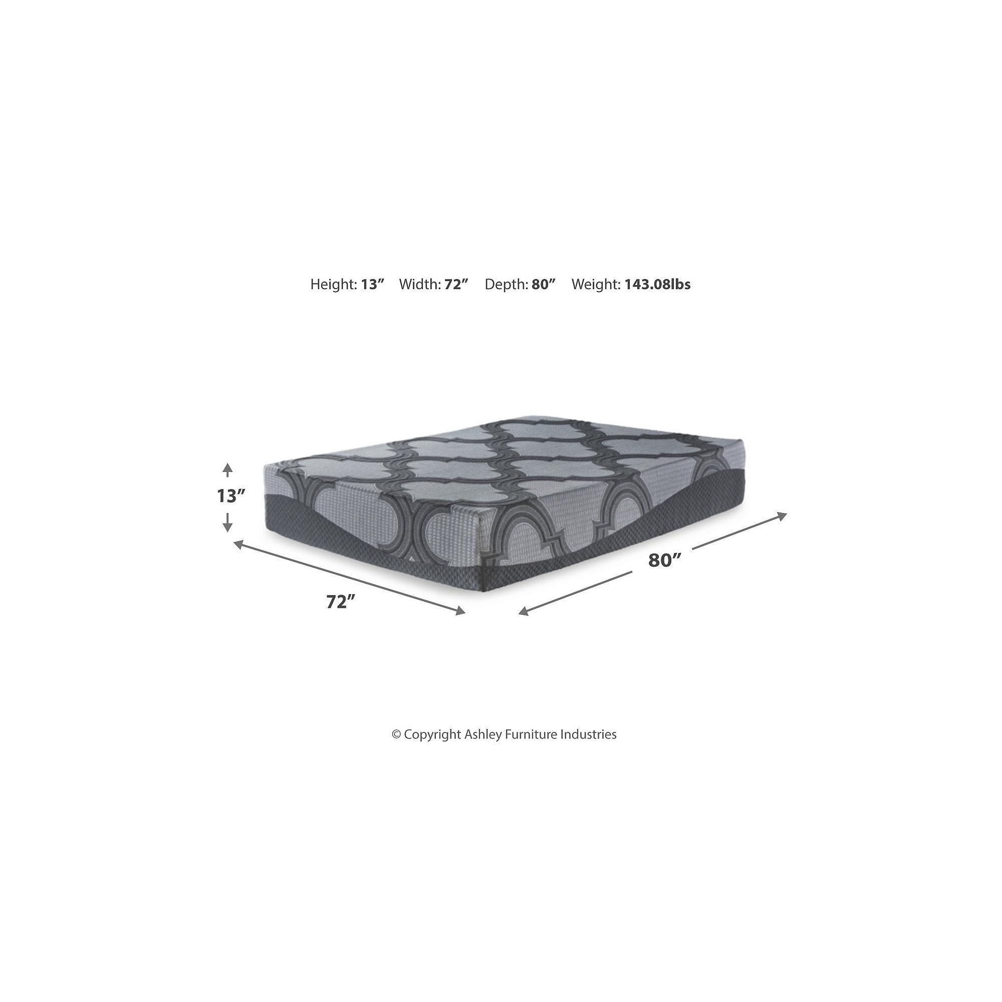 Signature Design by Ashley King Size 12 Inch Hybrid Mattress with Cooling Gel Memory Foam and Lumbar Support Form