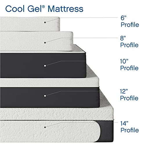 Classic Brands Cool Gel Memory Foam 8-Inch Mattress, CertiPUR-US Certified, Mattress in a Box, King, White