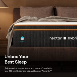 Nectar Premier Copper Hybrid King Mattress 14 Inch - Medium Firm Memory Foam - Steel Springs - Dual Action Cooling Technology - 365-Night Trial - Forever Warranty White