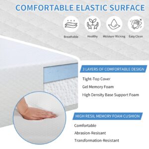 CL.HPAHKL Gel Memory Foam Mattress 6 inch King Size Mattress with Removable Soft Cover Medium Firm Mattresses CertiPUR-US Certified/Bed-in-a-Box for Cool Sleep Relieving Pressure Relief