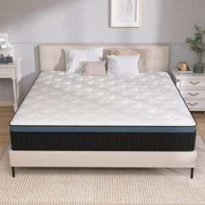 VERHOPE King Size Mattress,14 inch King Mattress in a Box,Motion Isolation with Individually Pocket Spring,Medium Firm Memory Foam Hybrid Mattress,Edge Support,CertiPUR-US