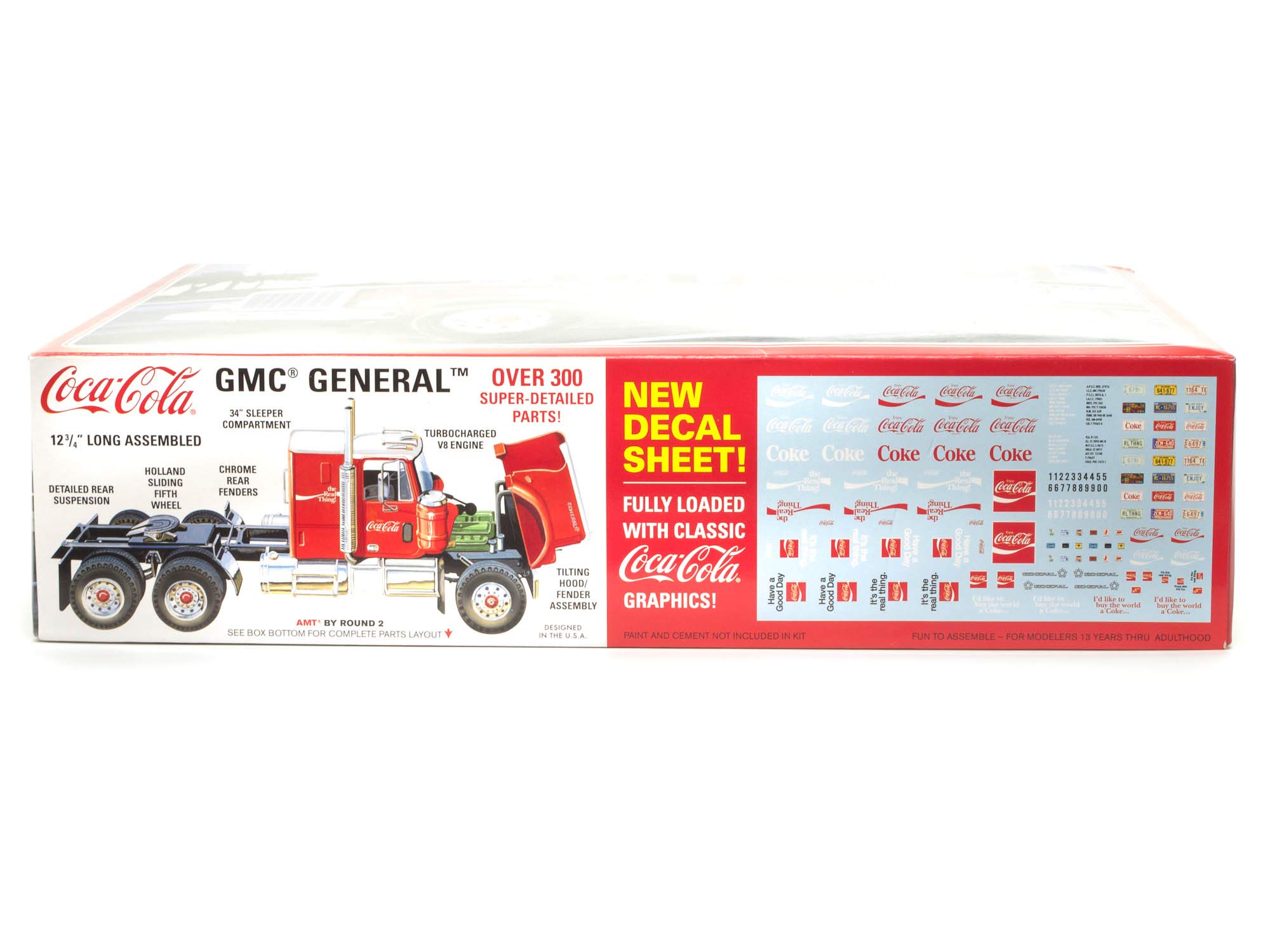 AMT 1976 GMC General Semi Truck Coca Cola Edition 1/25 Scale Model Big Rig Hauler Model Kit, Green (AMT1179)