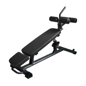 finer form semi-commercial sit-up bench for core workouts and decline bench press. adjustable weight bench with reverse crunch handle with 4 adjustable height settings. great ab workout equipment