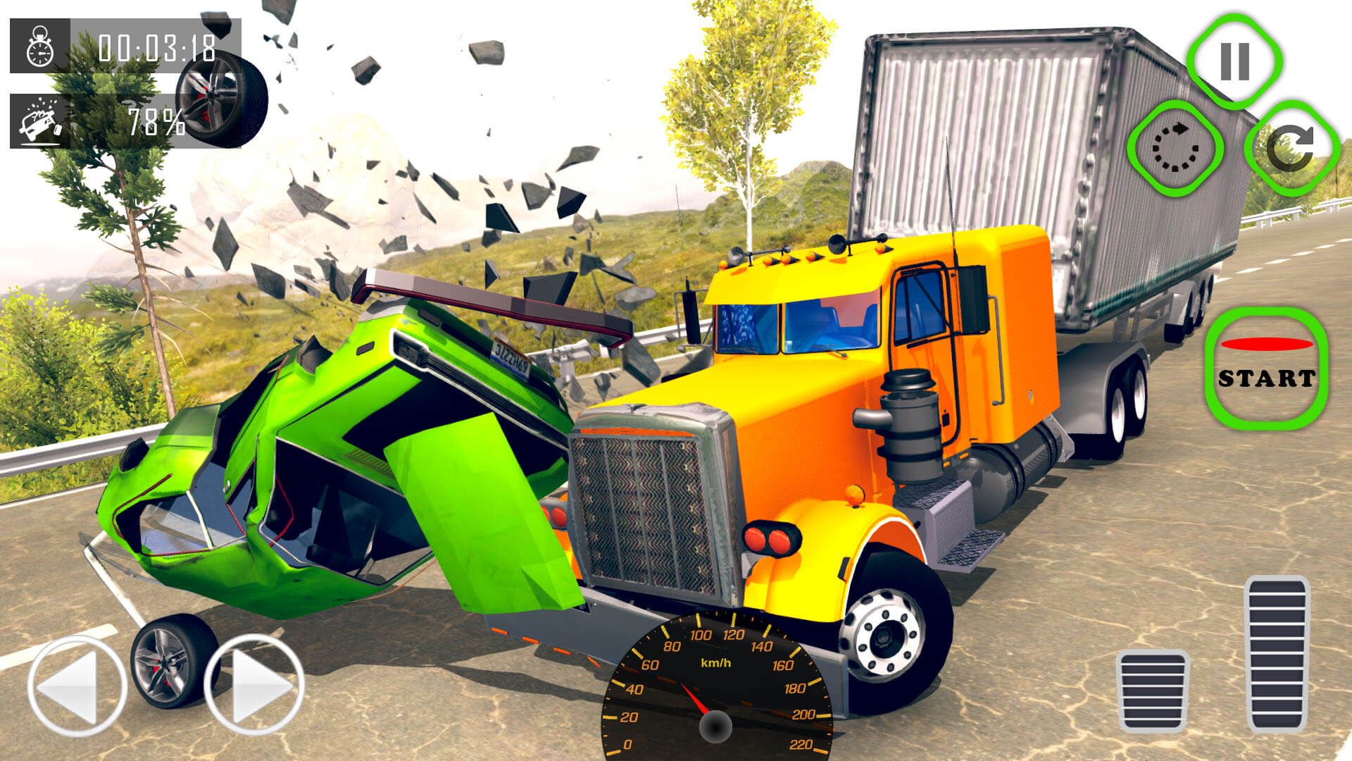 Beam Drive Semi Truck Crash Test Simulator - Truck Games 3D