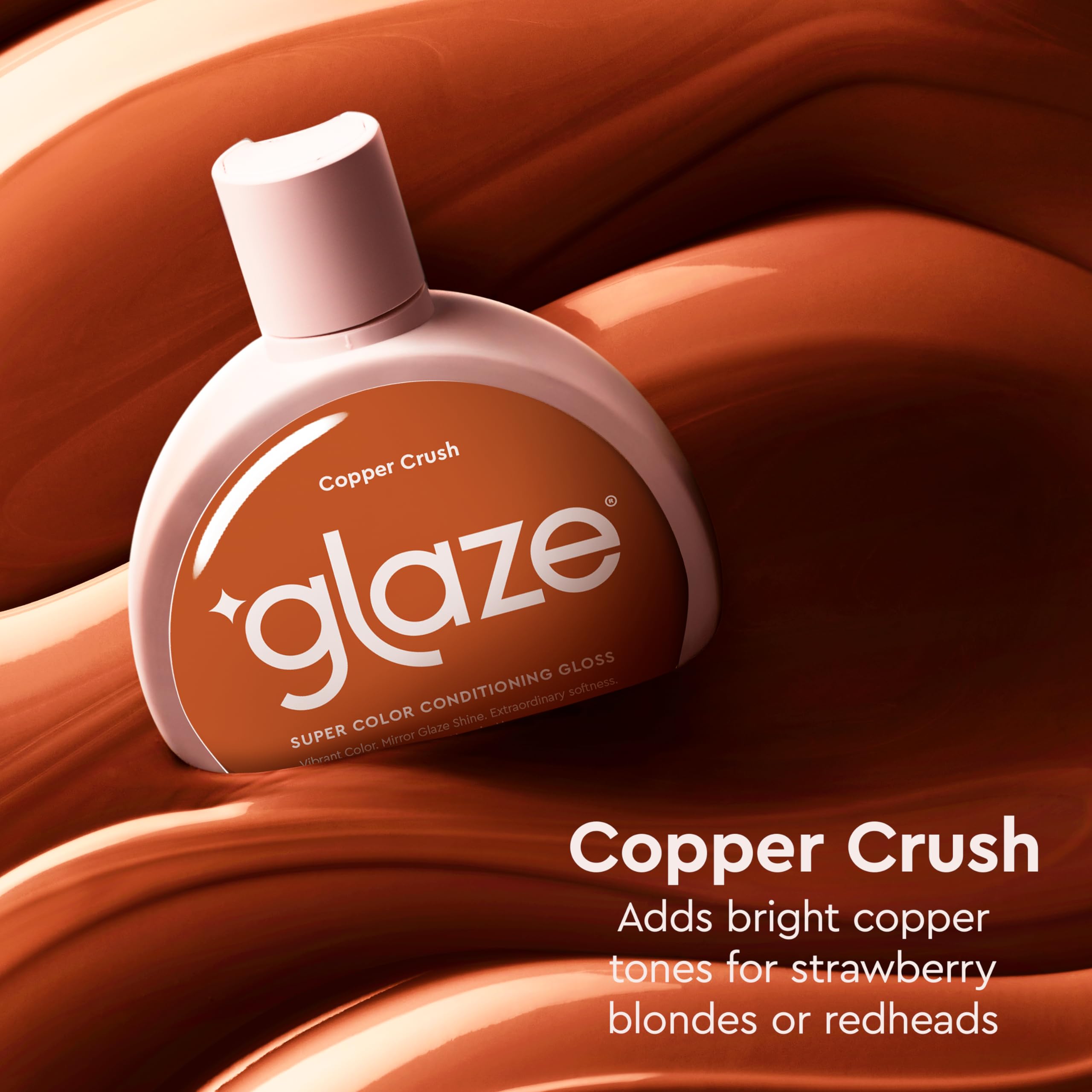 Glaze Super Color Conditioning Copper Crush Gloss - Award Winning Semi-Permanent Hair Dye and Treatment. No-Mix Hair Color Mask with Results in 10 Minutes.