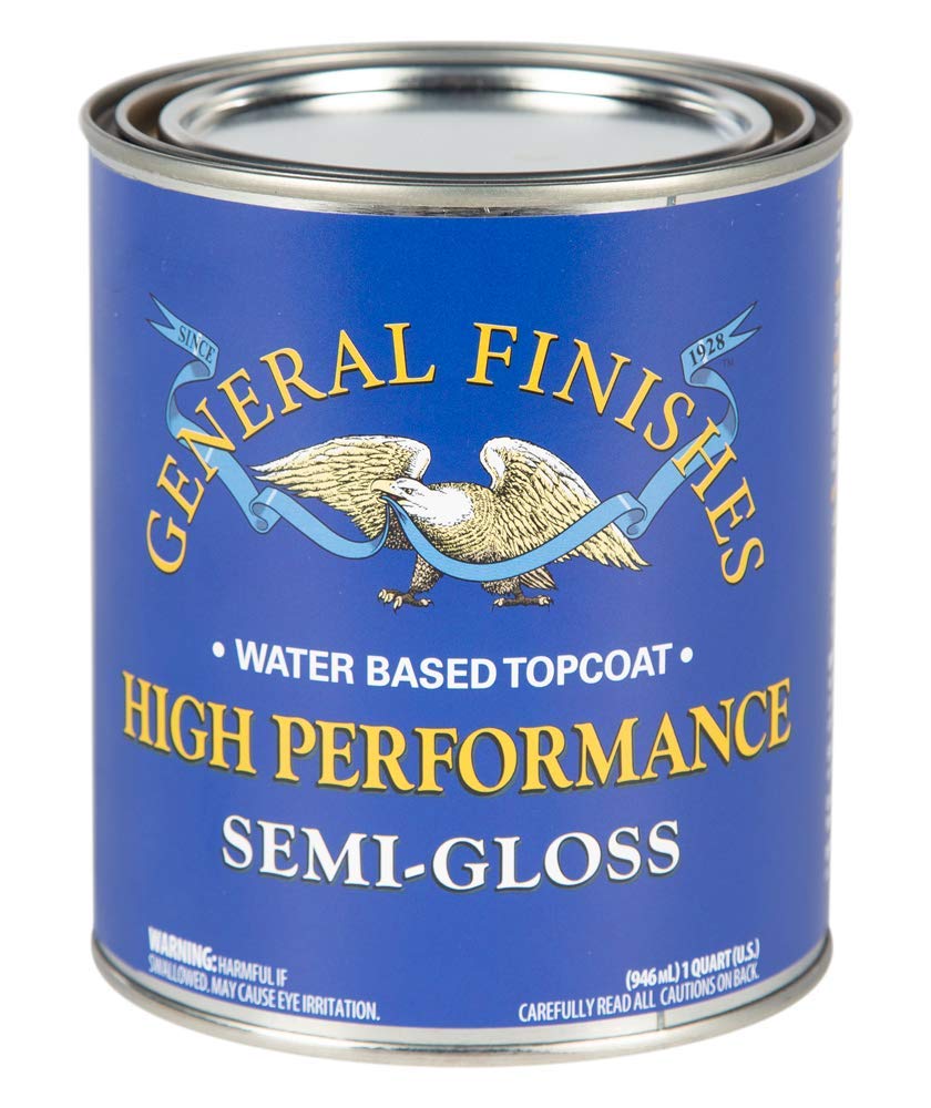 General Finishes High Performance Water Based Topcoat, 1 Quart, Semi-Gloss