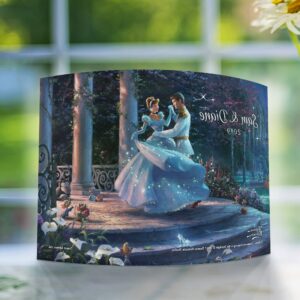 Disney Cinderella Personalized Wedding Year Curved Acrylic Print by Thomas Kinkade Studios for Newlyweds Anniversaries