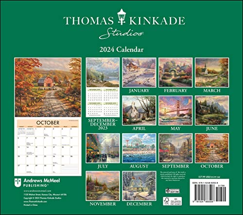 Thomas Kinkade Studios 2024 Deluxe Wall Calendar