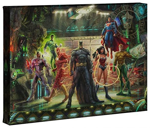 Thomas Kinkade Studios The Justice League 10 x 14 Gallery Wrapped Canvas