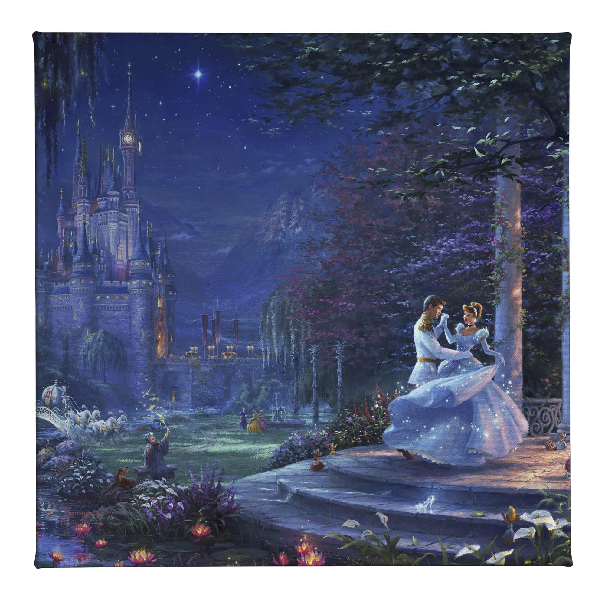 Thomas Kinkade Cinderella (Cinderella Dancing in the Starlight, 14" x 14")