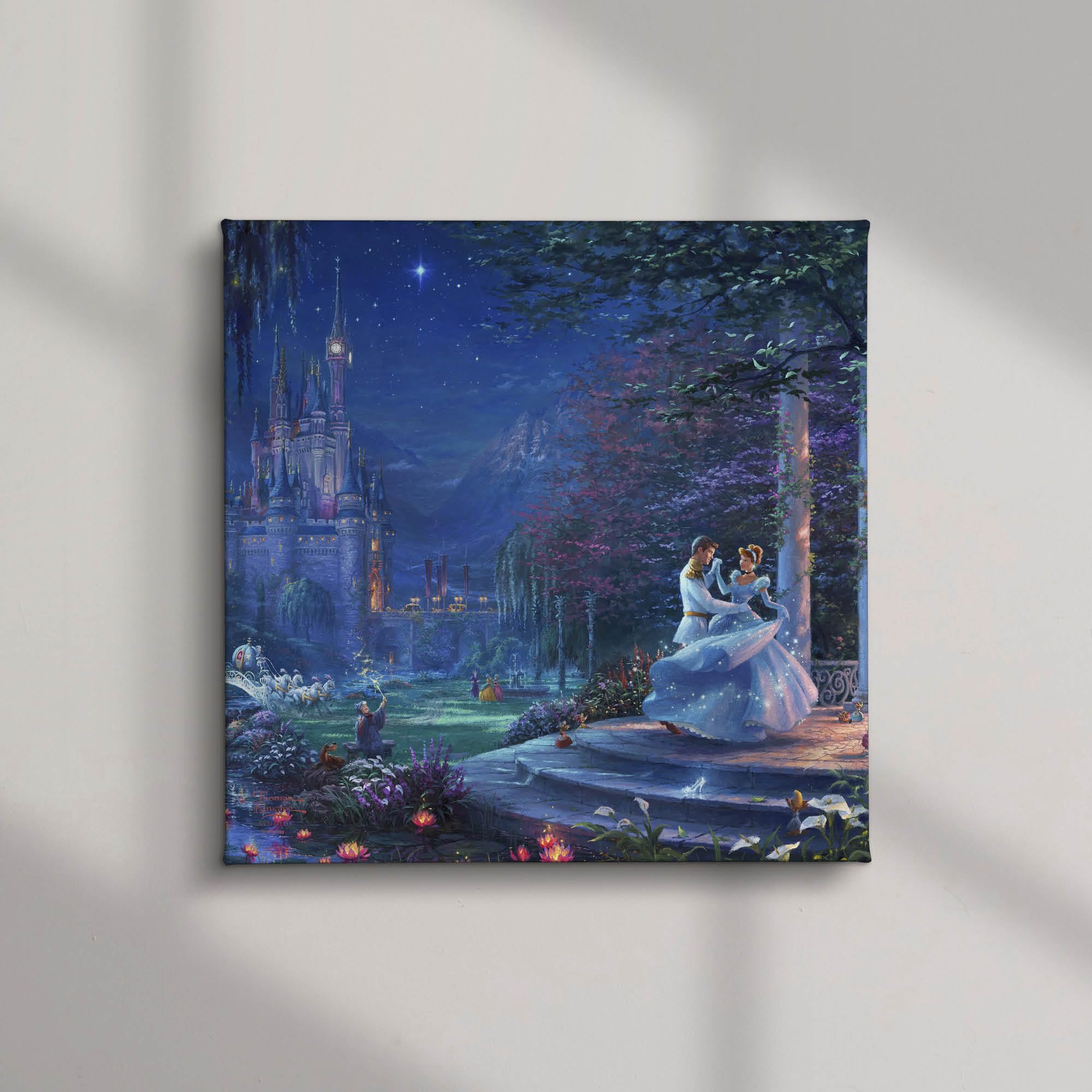 Thomas Kinkade Cinderella (Cinderella Dancing in the Starlight, 14" x 14")