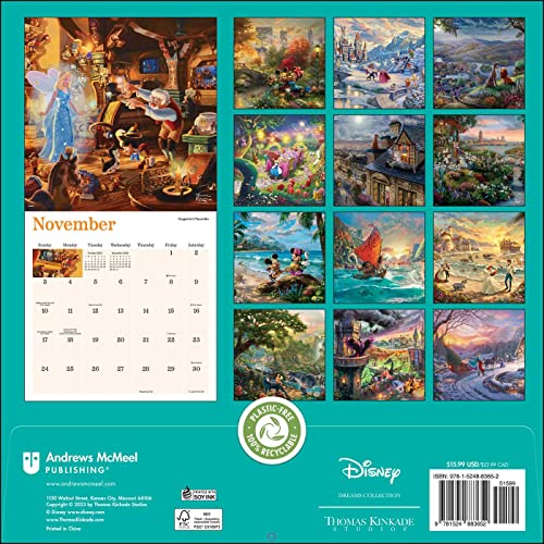 Disney Dreams Collection by Thomas Kinkade Studios: 2024 Wall Calendar