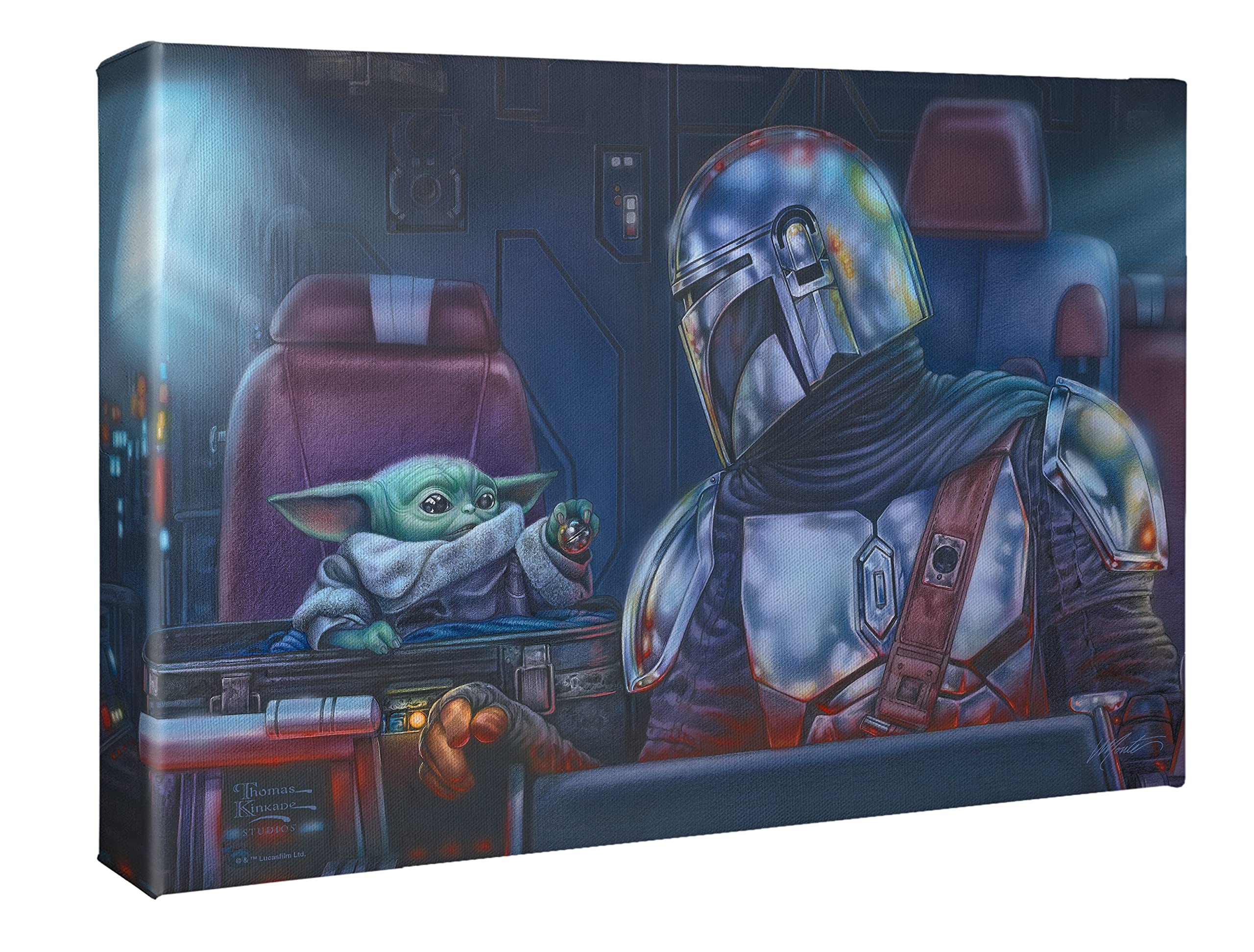 Thomas Kinkade Studios Star Wars™ The Mandalorian™ - Two for the Road - 10" x 14" Wrapped Canvas by Artist Monte Moore