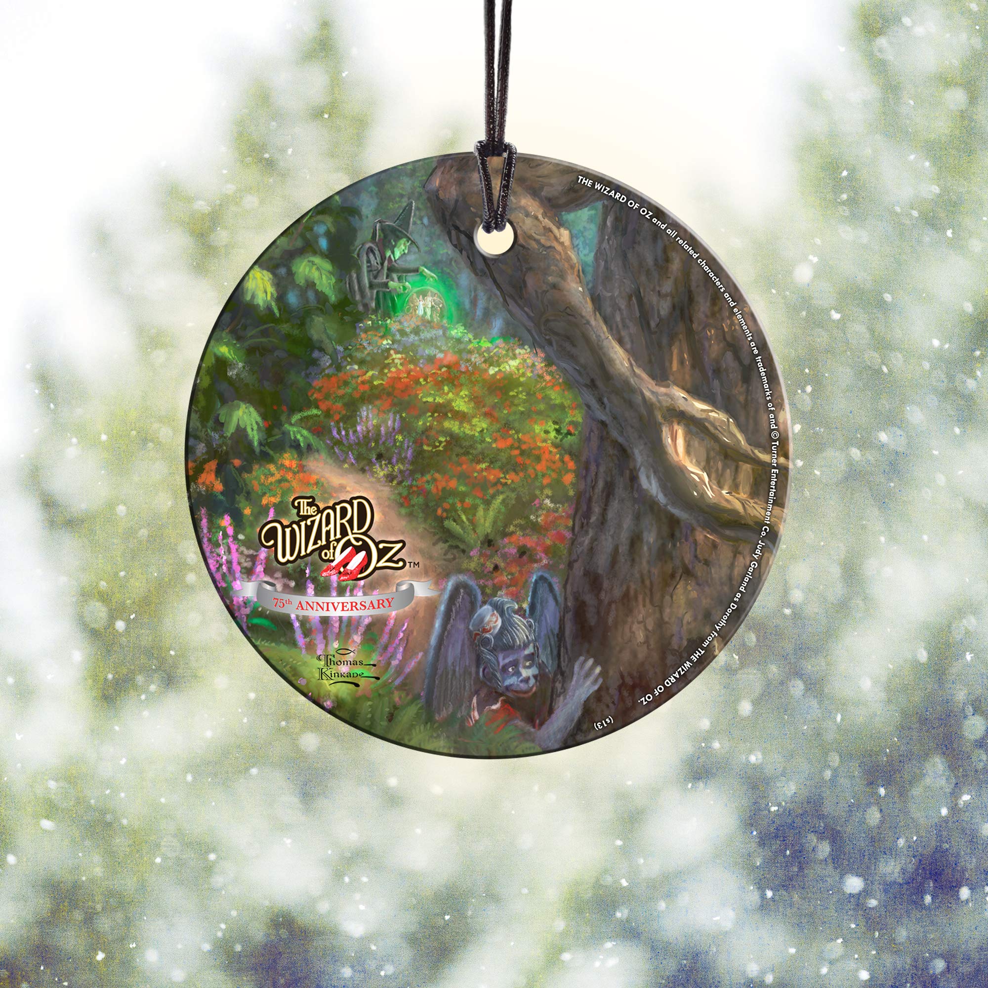 Trend Setters The Wizard of Oz – Witch and Monkey – Thomas Kinkade Studios - 3.5” Starfire Prints Hanging Glass Print Accessory - Ideal for Gifting and Collecting