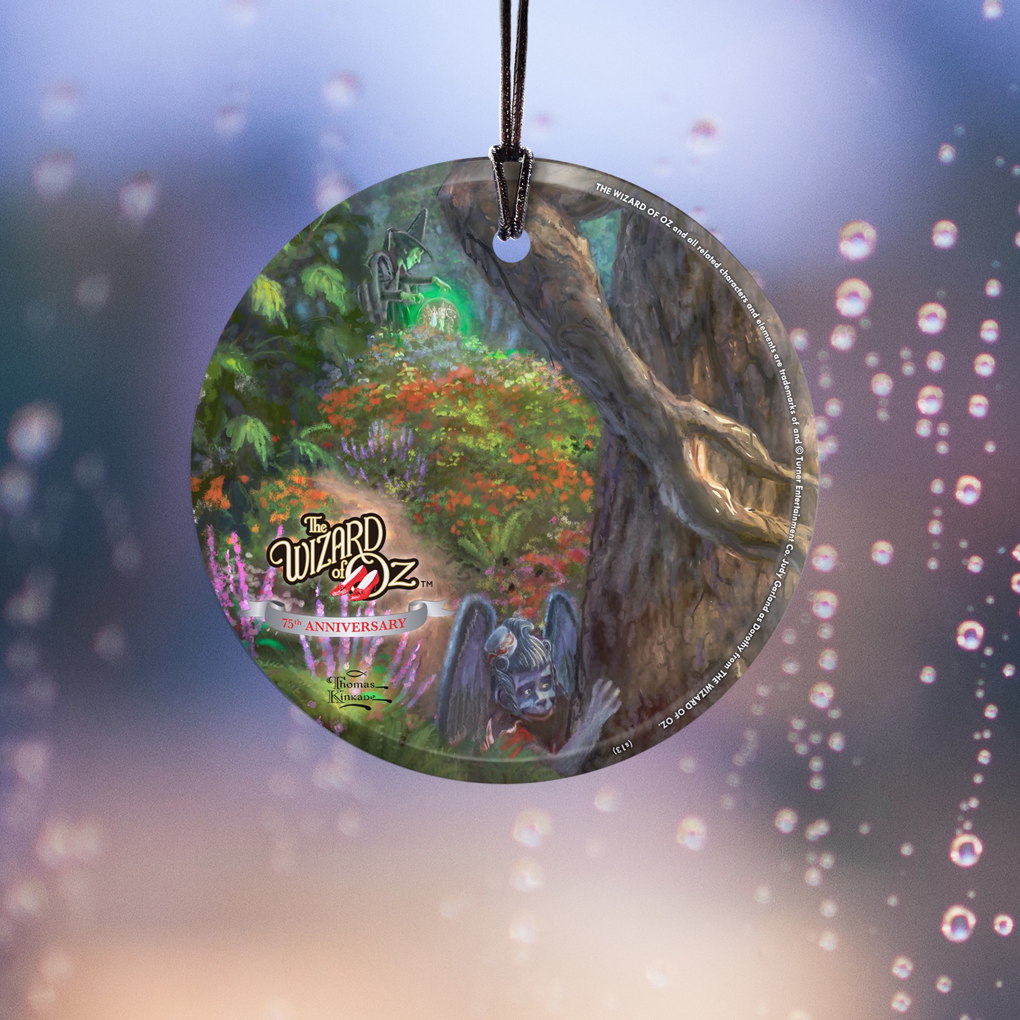 Trend Setters The Wizard of Oz – Witch and Monkey – Thomas Kinkade Studios - 3.5” Starfire Prints Hanging Glass Print Accessory - Ideal for Gifting and Collecting