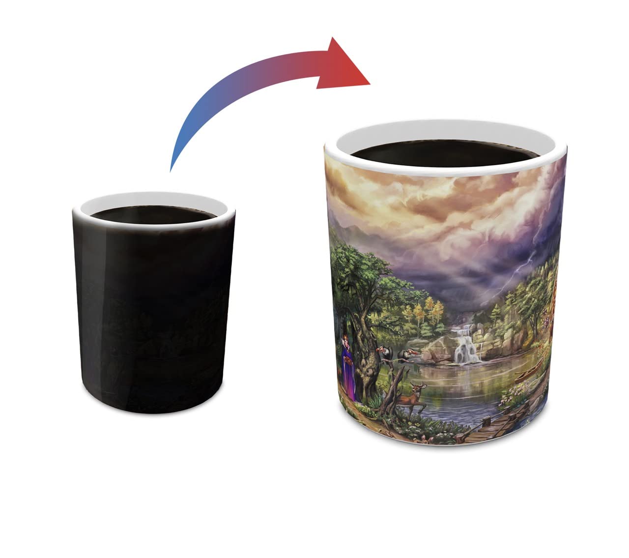 Morphing Mugs Disney – The Evil Queen – Thomas Kinkade Studios - One 11 oz Color Changing Ceramic Mug – Image Revealed When HOT Liquid Is Added!