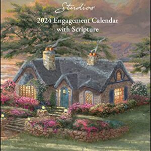 Thomas Kinkade Studios 12-Month 2024 Monthly/Weekly Engagement Calendar with Scr