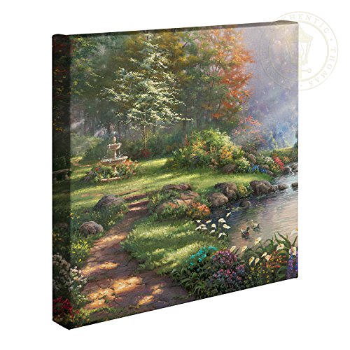 Thomas Kinkade Reflections of Faith 14" x 14" Gallery Wrapped Canvas Art | Frameless Room Wall Art | Certificate of Authenticity Included