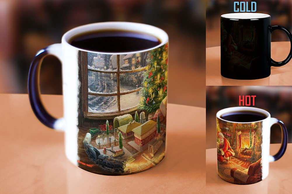 Morphing Mugs Thomas Kinkade Studios – Lionel – Santa’s Special Delivery – Trainset – Toys – One 11 oz Color Changing Ceramic Mug – Image Revealed When HOT Liquid Is Added!