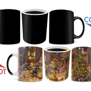 Morphing Mugs Disney – Beauty and the Beast – Thomas Kinkade Studios - One 11 oz Color Changing Ceramic Mug – Image Revealed When HOT Liquid Is Added!