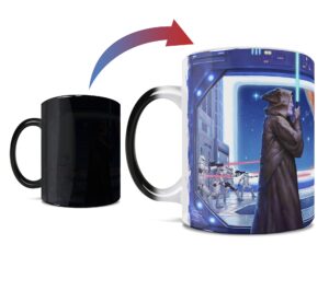 morphing mugs star wars – obi wan & darth vader – obi wan's final battle – thomas kinkade studios - one 11 oz color changing ceramic mug – image revealed when hot liquid is added!