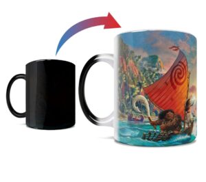 morphing mugs disney – moana – thomas kinkade studios - one 11 oz color changing ceramic mug – image revealed when hot liquid is added!