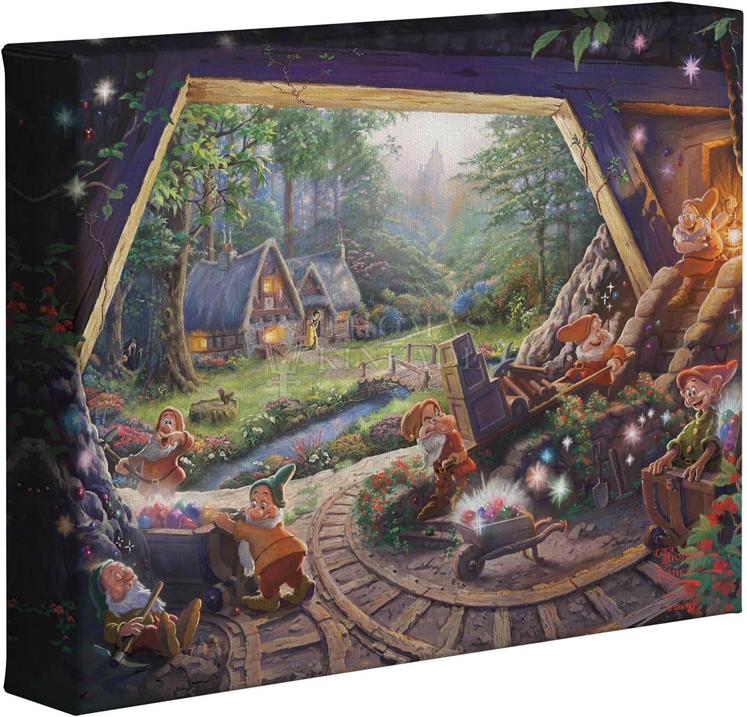 Thomas Kinkade Studios Snow White and the Seven Dwarfs 8 x 10 Gallery Wrapped Canvas