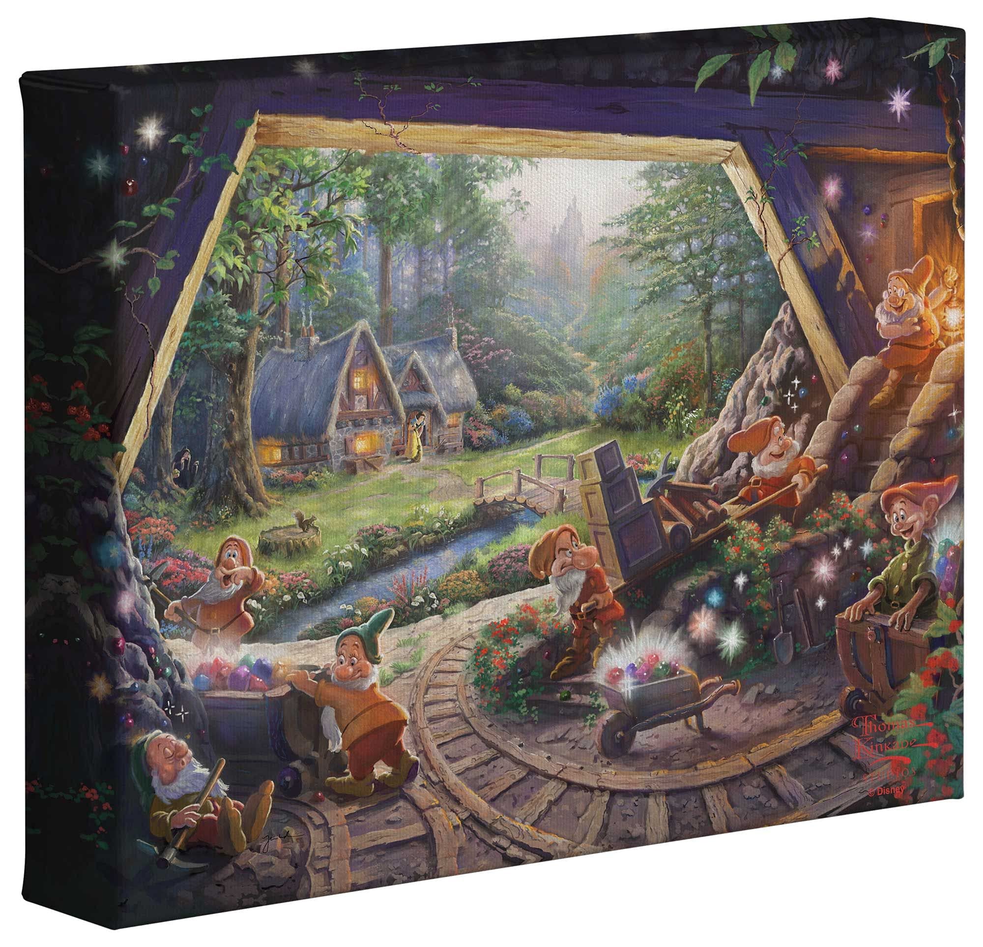 Thomas Kinkade Studios Snow White and the Seven Dwarfs 8 x 10 Gallery Wrapped Canvas