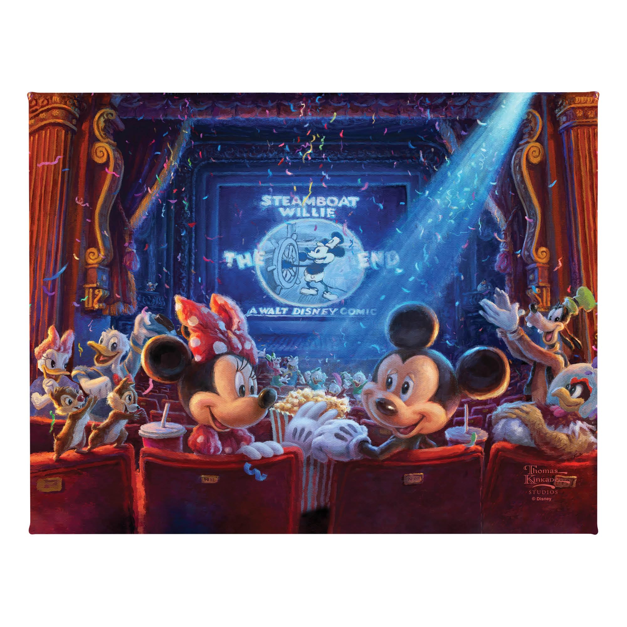 Thomas Kinkade Disney 90 Years of Mickey 8" x 10" Gallery Wrapped Canvas Art | Canvas Wall Art | Certificate of Authenticity Included