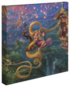 thomas kinkade studios disney tangled (tangled up in love, 14" x 14")