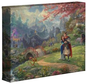 thomas kinkade studios disney mulan blossoms of love 8" x 10" gallery wrapped canvas