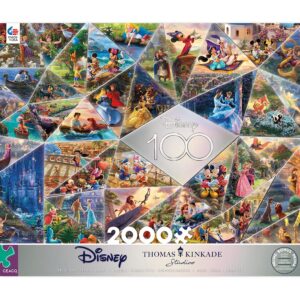 Ceaco - Disney's 100th Anniversary - Thomas Kinkade - 100th Anniversary Collage - 2000 Piece Jigsaw Puzzle, 38 x 26