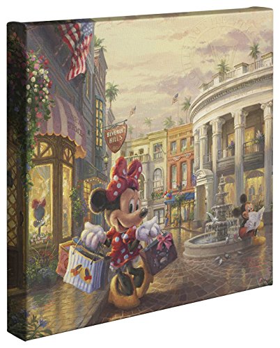 Thomas Kinkade Studios Minnie Rocks The Dots on Rodeo Drive 14 x 14 Gallery Wrapped Canvas