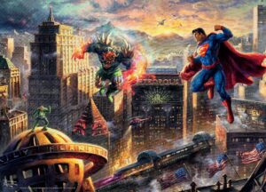 ceaco - thomas kinkade - dc comics - superman man of steel - 1000 piece jigsaw puzzle