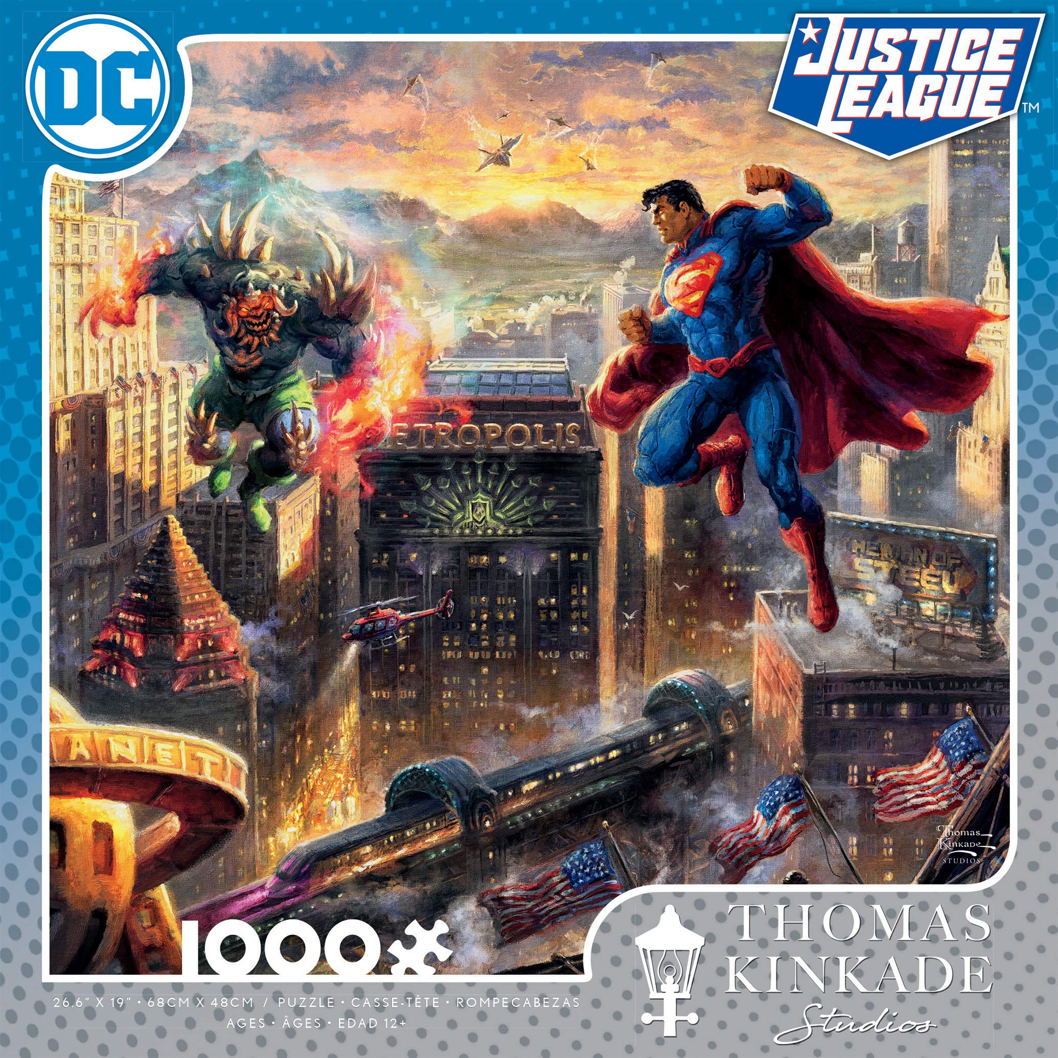 Ceaco - Thomas Kinkade - DC Comics - Superman Man of Steel - 1000 Piece Jigsaw Puzzle