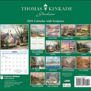 Thomas Kinkade Studios 2024 Deluxe Wall Calendar with Scripture