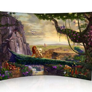 Trend Setters Disney – Lion King – Return to Pride Rock – Thomas Kinkade Studios – Curved Acrylic Photo Print – Free Standing Light Catching Photo Décor – For Gifting and Collecting Ltd.