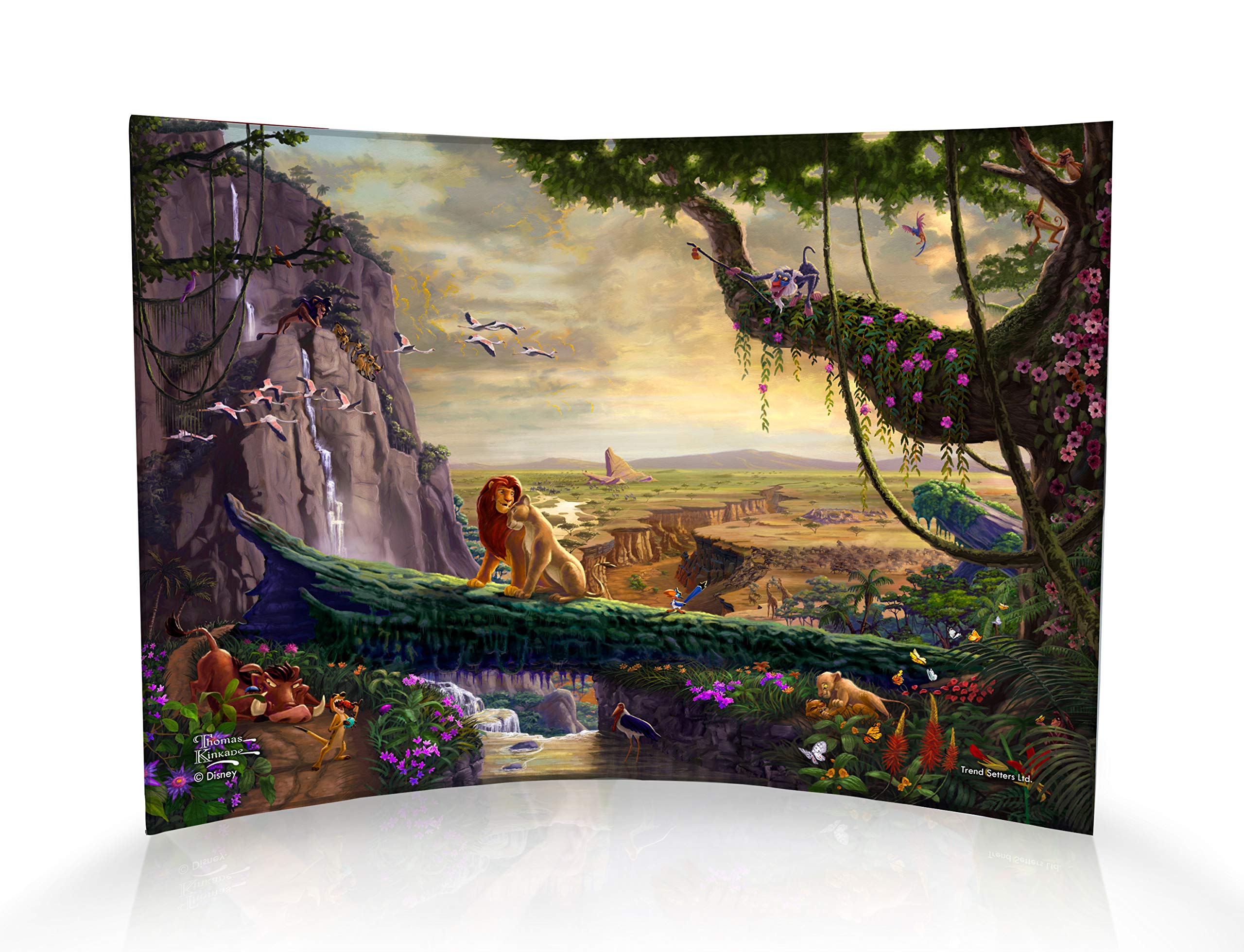 Trend Setters Disney – Lion King – Return to Pride Rock – Thomas Kinkade Studios – Curved Acrylic Photo Print – Free Standing Light Catching Photo Décor – For Gifting and Collecting Ltd.