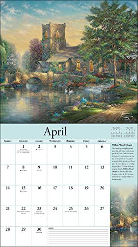 Thomas Kinkade Special Collector's Edition 2024 Deluxe Wall Calendar with Print: Lakeside Splendor