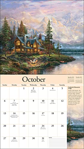 Thomas Kinkade Special Collector's Edition 2024 Deluxe Wall Calendar with Print: Lakeside Splendor