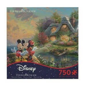 ceaco - thomas kinkade - disney dreams collection - mickey and minnie sweetheart cove - 750 piece jigsaw puzzle