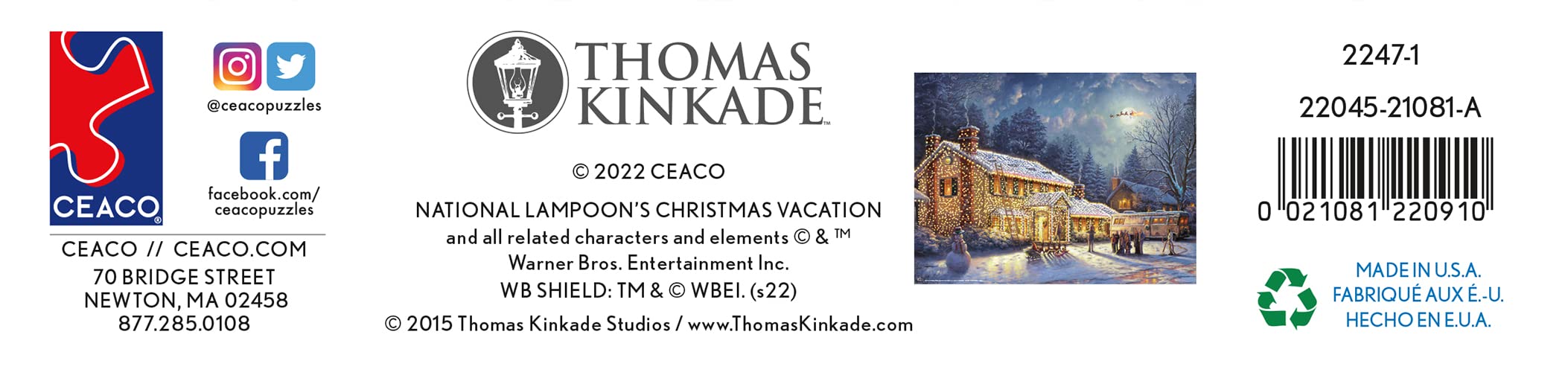 Ceaco - Thomas Kinkade - Holiday Movies - National Lampoons Xmas Vacation - 300 Piece Jigsaw Puzzle