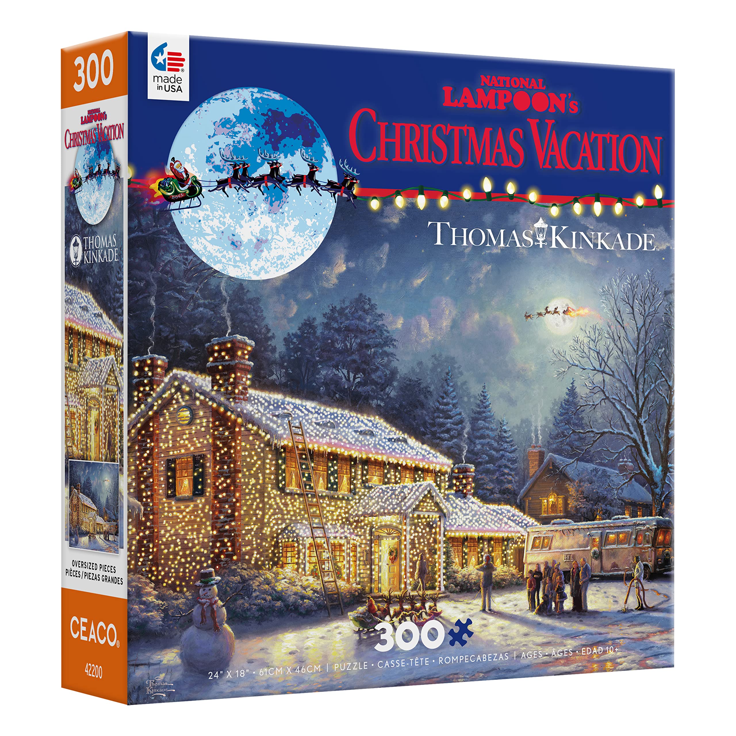 Ceaco - Thomas Kinkade - Holiday Movies - National Lampoons Xmas Vacation - 300 Piece Jigsaw Puzzle