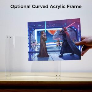 Star Wars – Obi Wan & Darth Vader – Obi Wan's Final Battle – Thomas Kinkade Studios – 14” x 10” Durable LightPix Everlasting Photo – Resistant to Tearing, Bending, Water and Fading – Officially Licensed Collectible – Frame Sold Separately